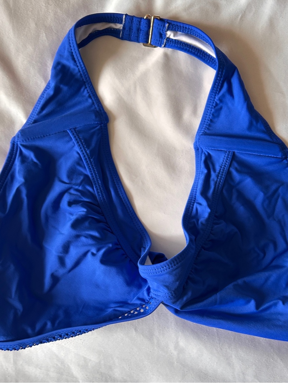 Royal Blue Halter Bikini Top with Twist Front